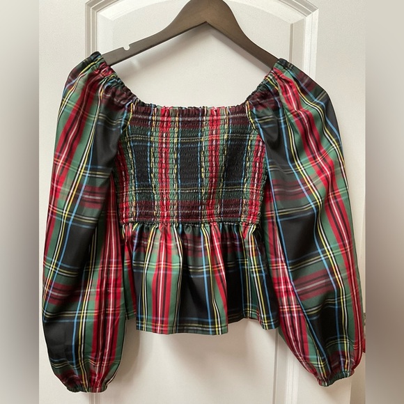 J. Crew Tops - J. Crew Puffed Sleeve in Stewart Tartan Plaid